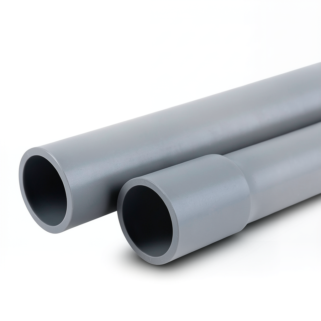 UPVC Pipes Sewage/Drainage System 12.5 Bar Pressure 110 mm OD 5.3 mm Thickness Gray