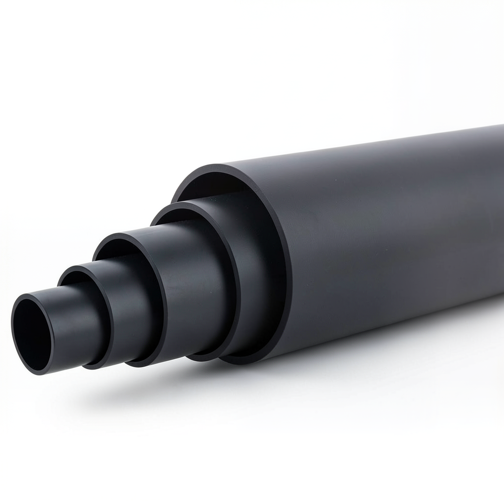 مواسير HDPE ضغط اسمي 4 بار PE 80 قطر خارجي 180 مم SDR 41 لون أسود