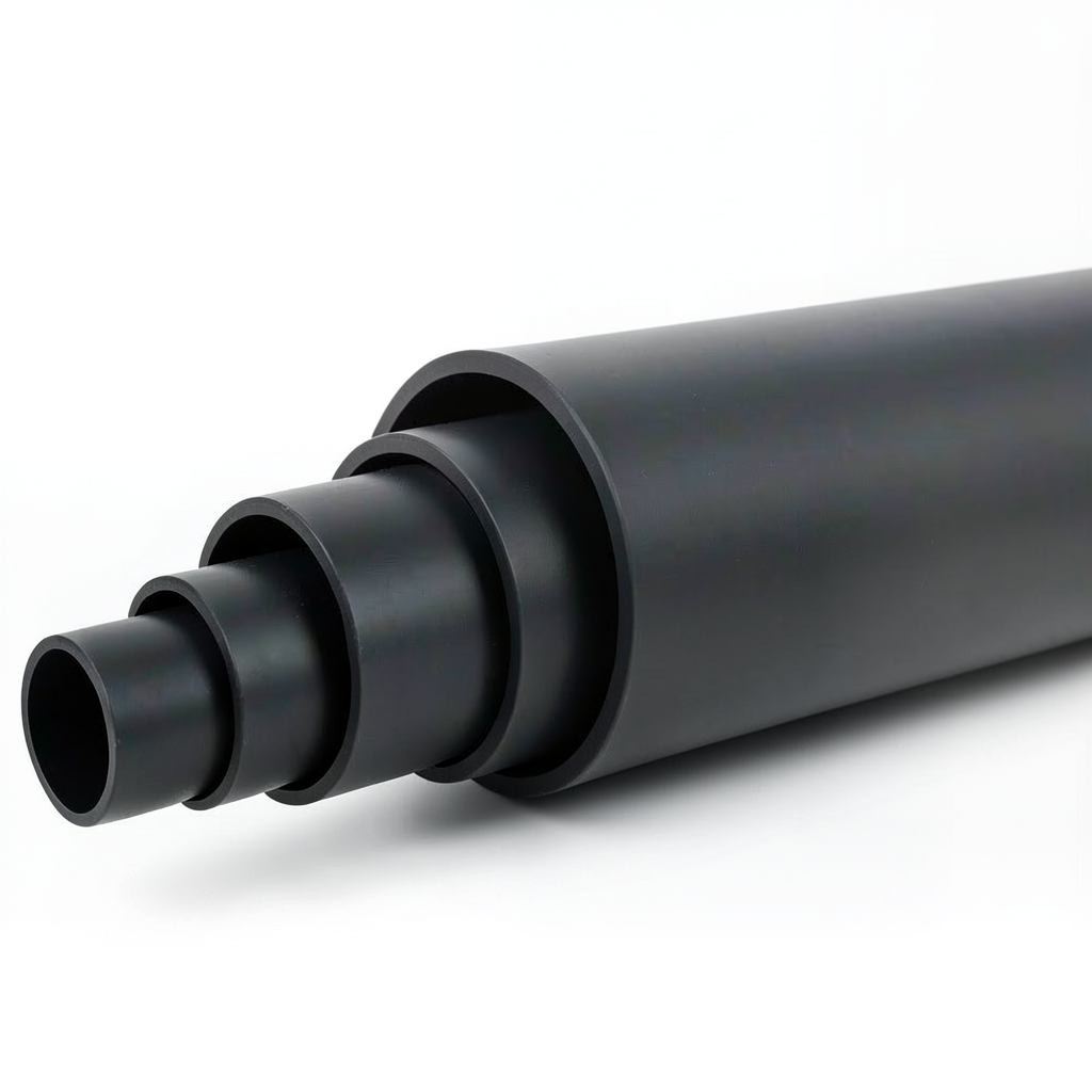 HDPE Polyethylene Plastic Pipe PN 4 Bar PE 80, 355 mm Diameter, SDR 41, Black