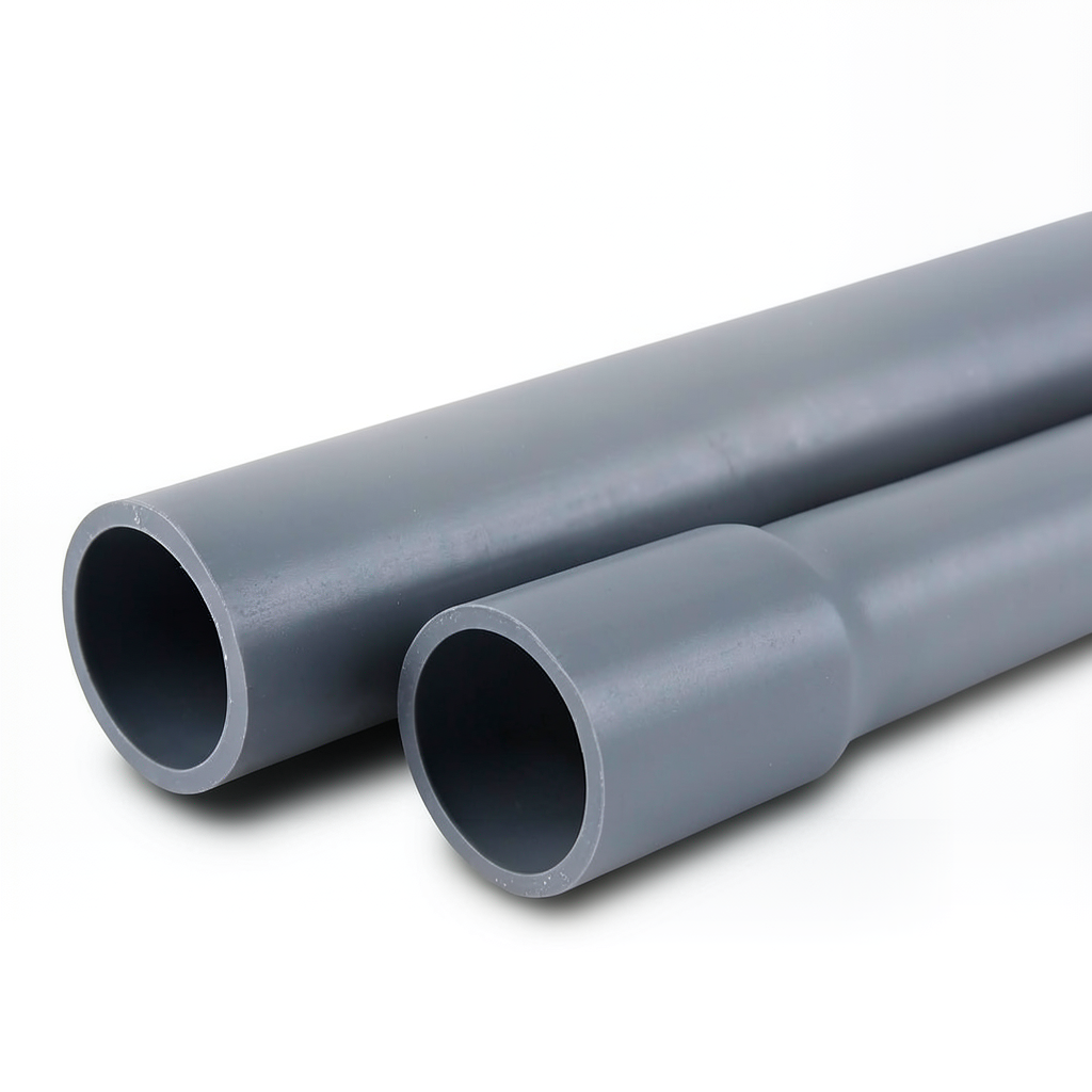UPVC Pipes Sewage/Drainage System 12.5 Bar Pressure 125 mm OD 6.0 mm Thickness Gray