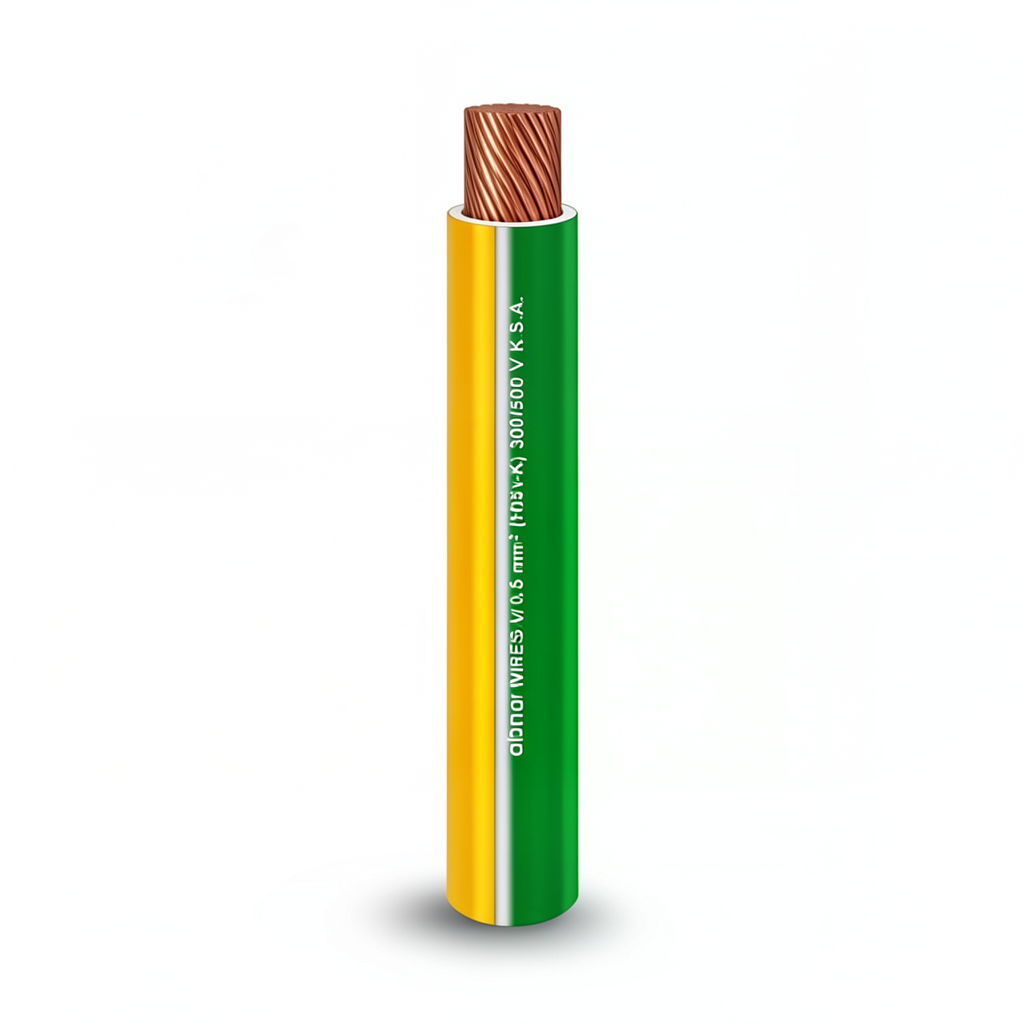 240sq mm Yellow/Green Single Electric Wire 450/750V, Flexible Copper PVC Insulation | Al Fanar