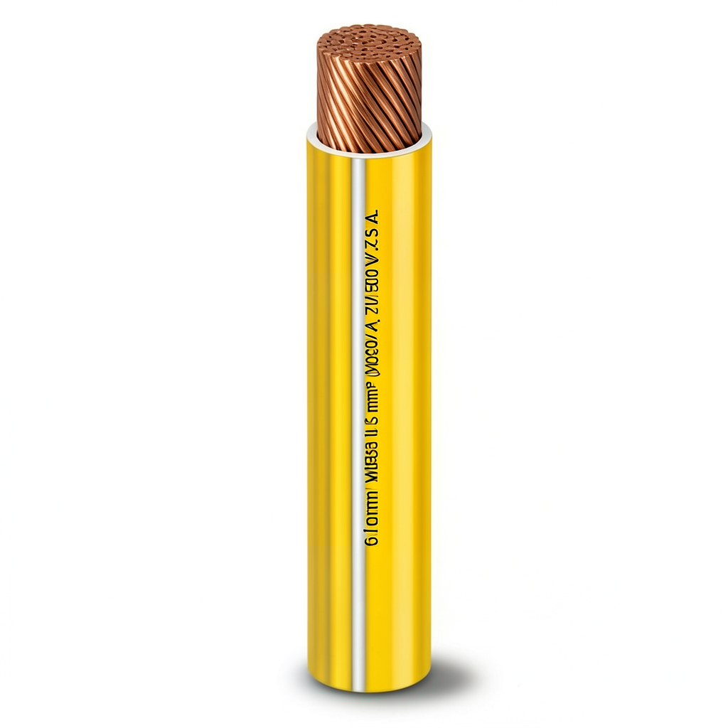 6mm Copper Flexible Electric Wire 450/750V, 0.8mm Heat Resistant PVC Insulation, Yellow | Al Fanar