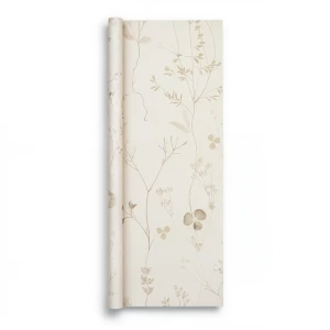 Wallpaper Leaf-Patterned Design 10 m x 0.53 m, Pale Beige