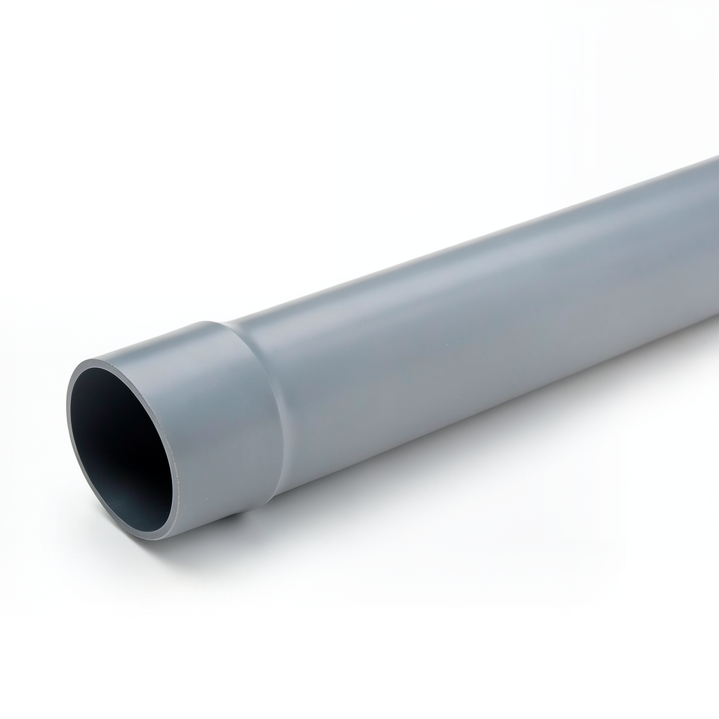 UPVC Plastic Pipe 4 Bar Pressure 450 mm Diameter 8.9 mm Thickness Gray