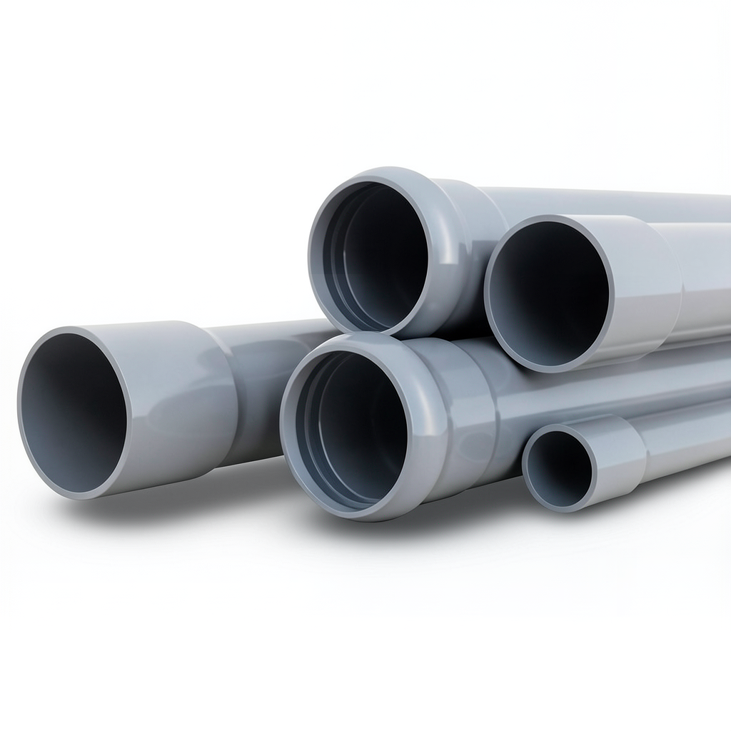 UPVC Pipes Nominal Pressure 6 Bar Outside Diameter 40 mm Thickness 1.8 mm Gray