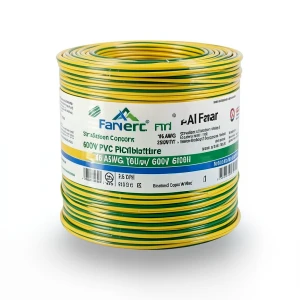 16 AWG Stranded Copper Electric Wire 600V PVC Insulated AWM Yellow/Green 2500ft | Al Fanar