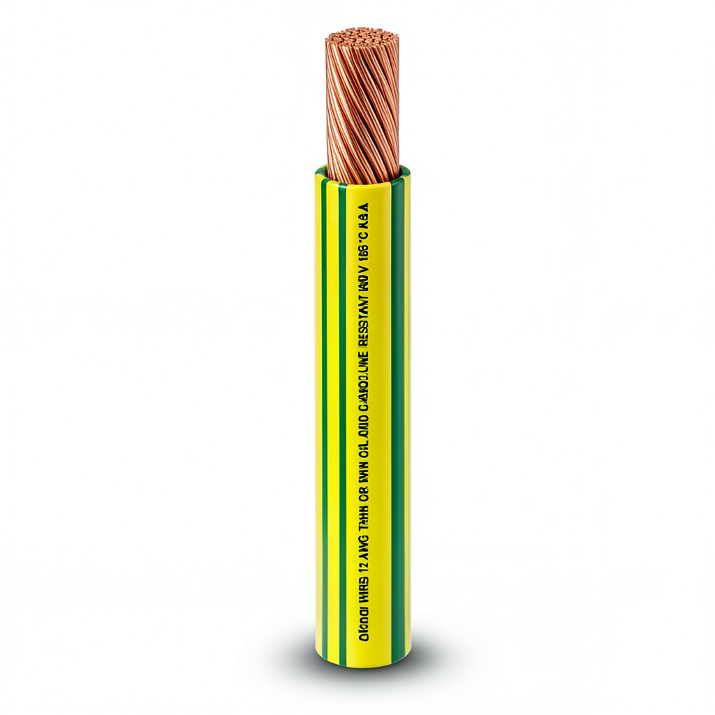 12 AWG Stranded Copper Electrical Wire 600V PVC Insulated Yellow/Green 2500ft | Al Fanar