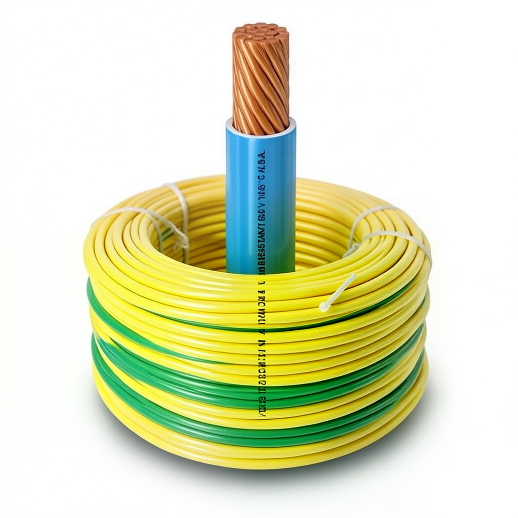 سلك 10 AWG نحاس مجدول 600 فولت عزل PVC AWM اصفر/اخضر طول 2500 قدم | شركة الفنار