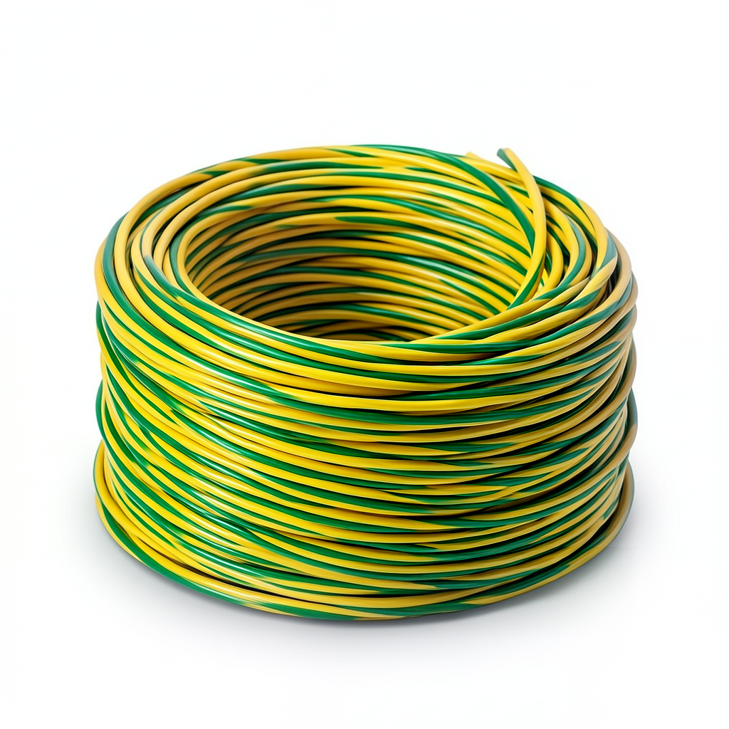 8 AWG Stranded Copper Electric Wire 600V PVC Insulated AWM Yellow/Green 2500ft | Al Fanar