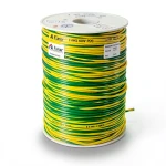 سلك 3 AWG نحاس مجدول 600 فولت عزل PVC اصفر/اخضر طول 2500 قدم | شركة الفنار