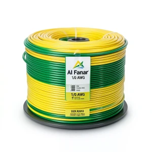 لفة سلك كهرباء 1/0 AWG نحاس مجدول 600 فولت معزول PVC اصفر/اخضر 2500 قدم | شركة الفنار