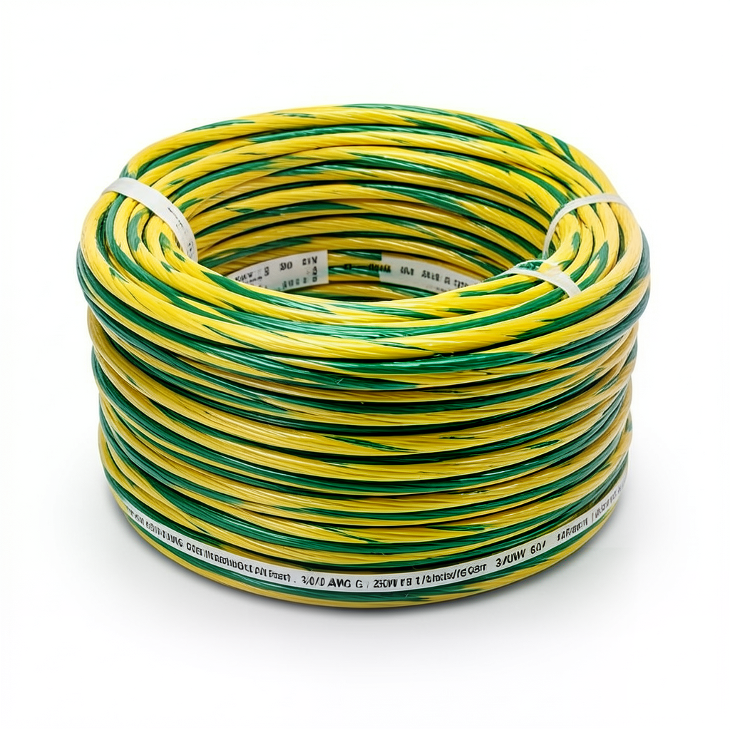سلك كهرباء 3/0 AWG نحاس مجدول 600 فولت معزول PVC AWM اصفر/اخضر 2500 قدم | شركة الفنار