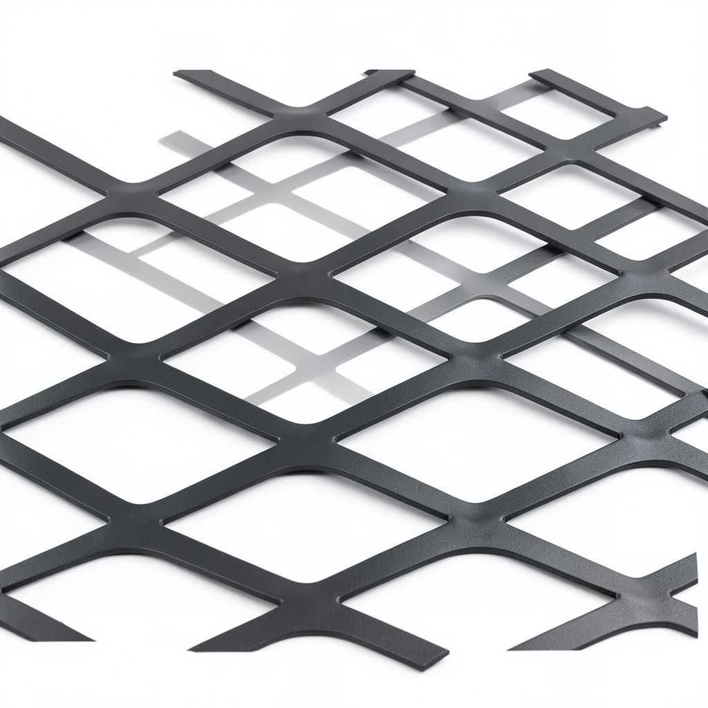 Hot Rolled Black Steel Expanded Metal Mesh 1.2 mm Thickness 2.44 m Width 7 m Length