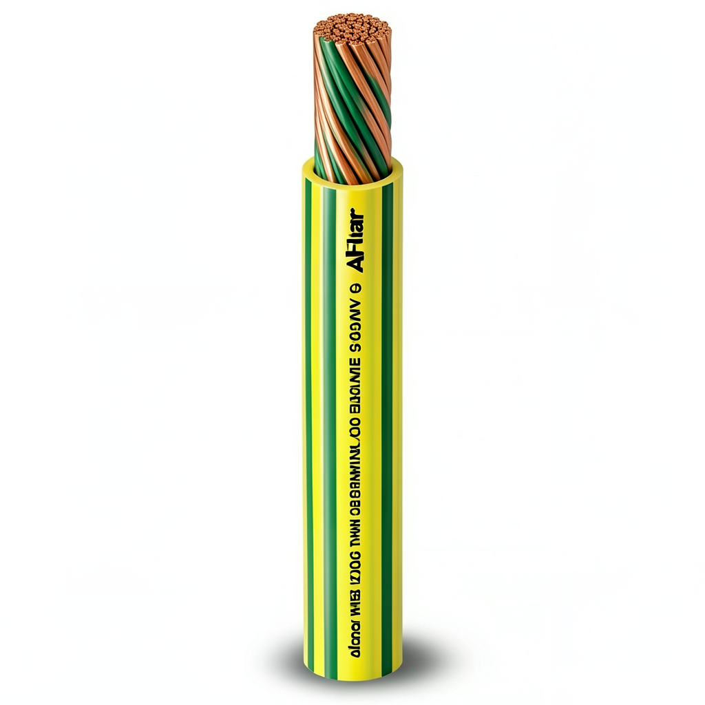 لفة سلك 14 AWG نحاس مجدول كهربائي 600 فولت عزل PVC اصفر/اخضر طول 2500 قدم | شركة الفنار