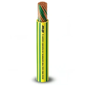 لفة سلك 14 AWG نحاس مجدول كهربائي 600 فولت عزل PVC اصفر/اخضر طول 2500 قدم | شركة الفنار