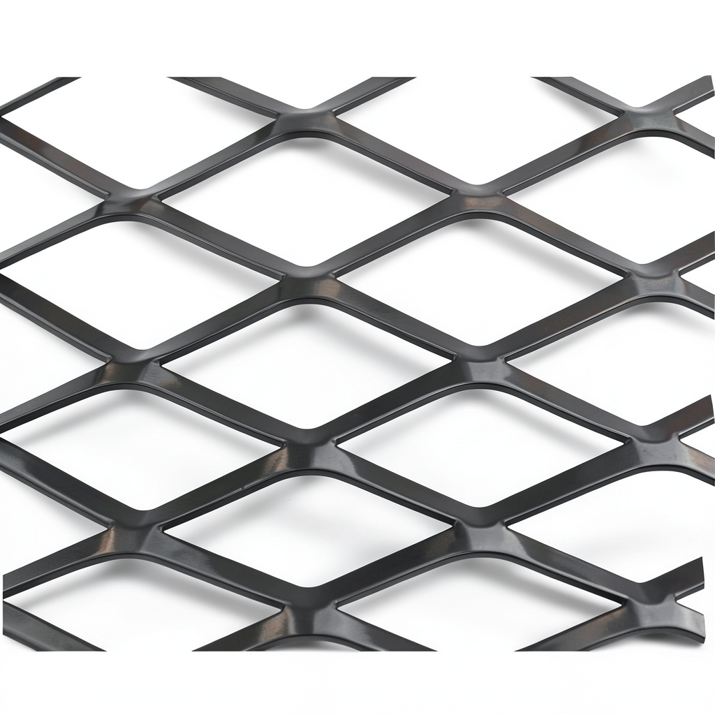 Hot Rolled Black Steel Expanded Metal Mesh Thickness 4.8 mm Width 2.44 m Length 1 m