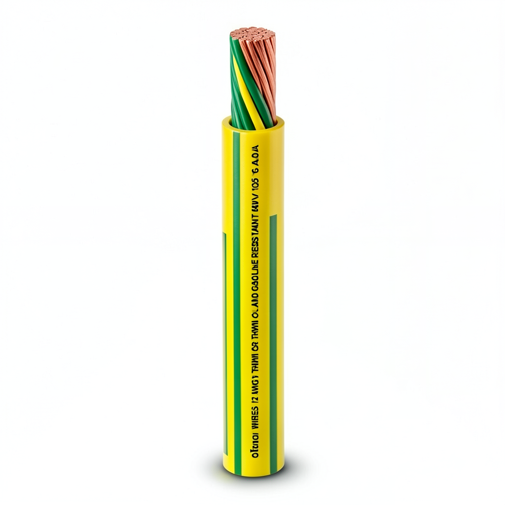 لفة سلك 6 AWG نحاس مجدول 600 فولت عزل PVC AWM اصفر/اخضر طول 2500 قدم | شركة الفنار