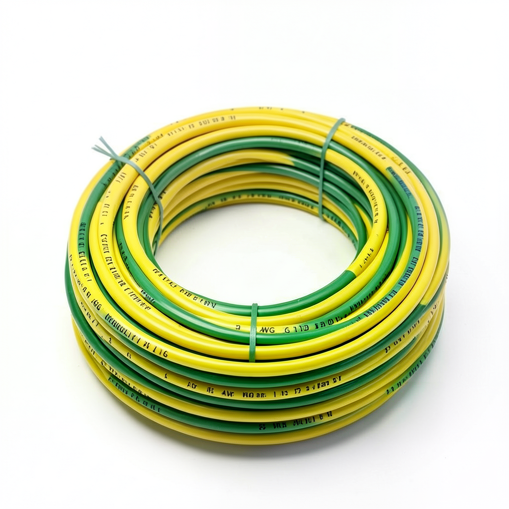 سلك 3 AWG نحاس مجدول 600 فولت عزل PVC اصفر/اخضر طول 2500 قدم | شركة الفنار