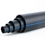 أنابيب بلاستيك HDPE ضغط 12.5 بار PE 80 قطر خارجي 355 مم SDR 11 أسود مع خطوط زرقاء