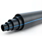 أنابيب HDPE ضغط 12.5 بار PE 100 قطر خارجي 355 مم SDR 13.6 أسود مع خط أزرق