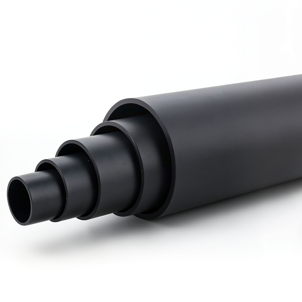 HDPE Polyethylene Pipe 4 Bar Pressure PE 80 Outer Diameter 250 mm SDR 41 Black