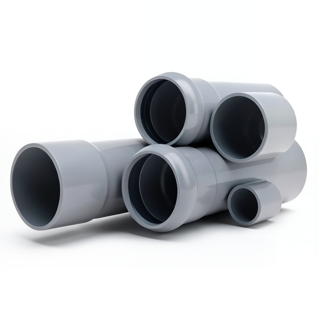 UPVC Pipes Nominal Pressure 6 Bar Outside Diameter 200 mm Thickness 5.9 mm Gray