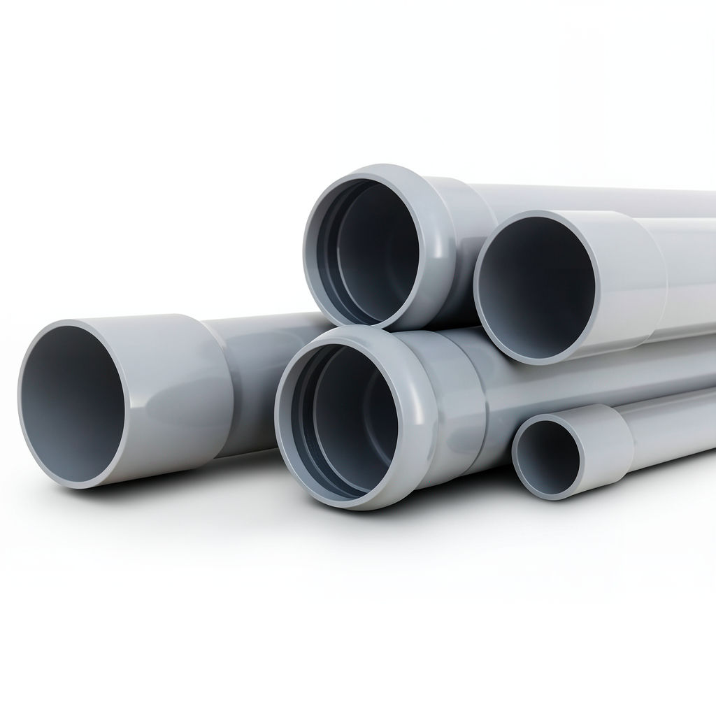 UPVC Pipes Nominal Pressure 6 Bar Outside Diameter 225 mm Thickness 6.6 mm Gray