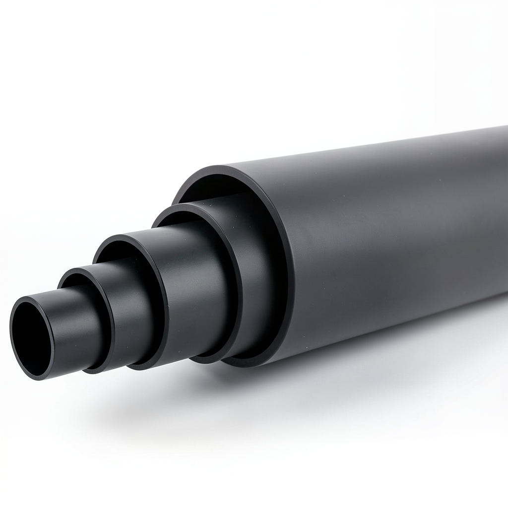 مواسير HDPE ضغط 4 بار PE 80 قطر خارجي 450 مم SDR 41 لون أسود