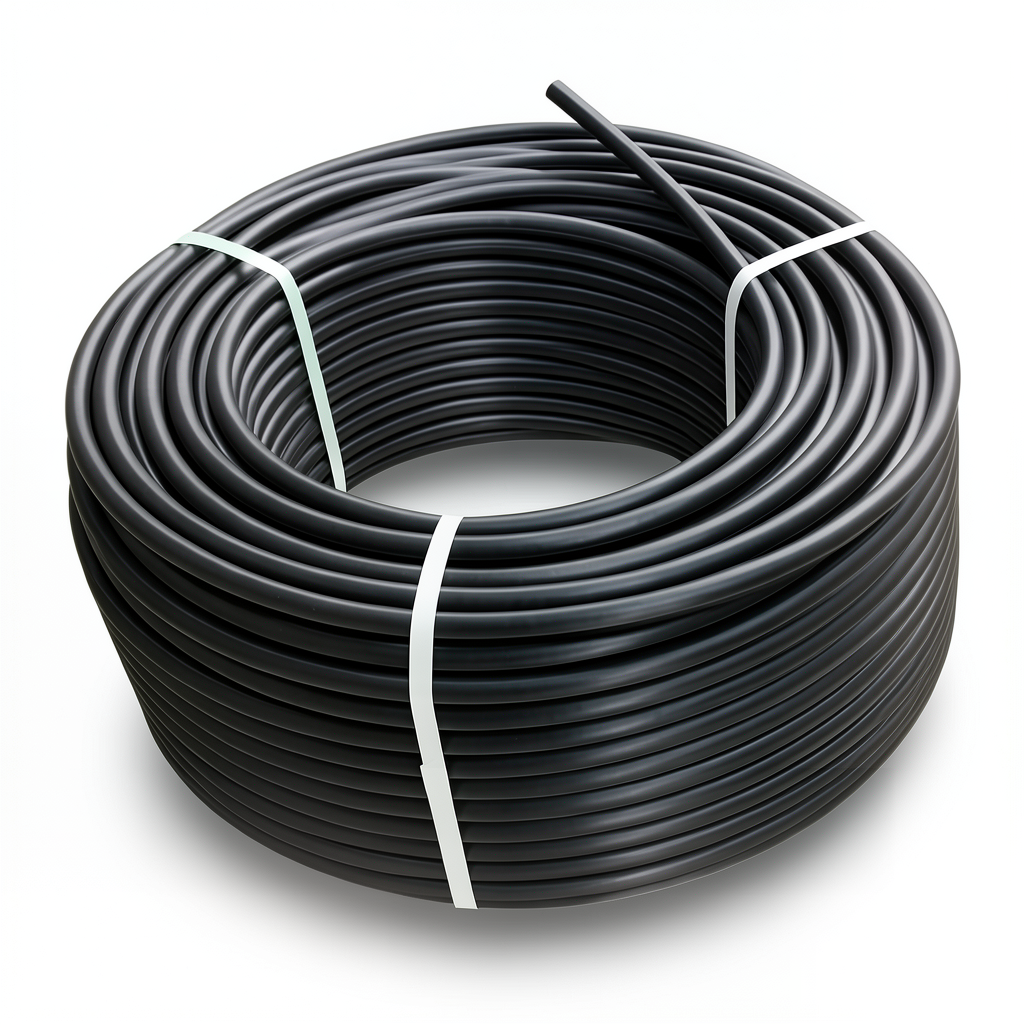 HDPE Plastic Coil Pipe PN 4 Bar PE 80, 140 mm Diameter SDR 33, Black