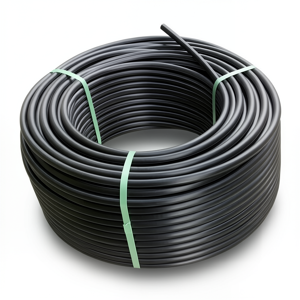 HDPE Polyethylene Plastic Coil Pipe 4 Bar Pressure PE 80, 90 mm OD, SDR 33, Black