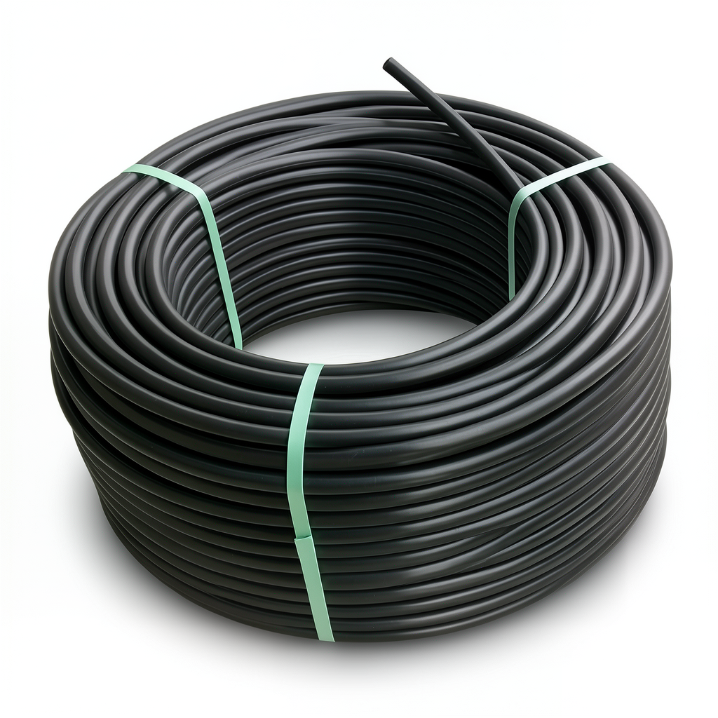 لفة أنابيب بلاستيك HDPE ضغط 4 بار PE 80، قطر خارجي 90 مم، SDR 41، لون أسود