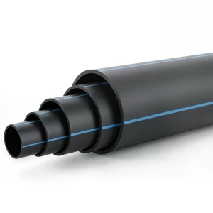 HDPE Pipe Pressure 3.1 Bar PE 80 Size OD 200 mm SDR 33 Black