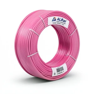 سلك نحاس مرن معزول PVC، 35 مم2، جهد 450/750 فولت، طول 300 قدم، لون زهري | شركة الفنار