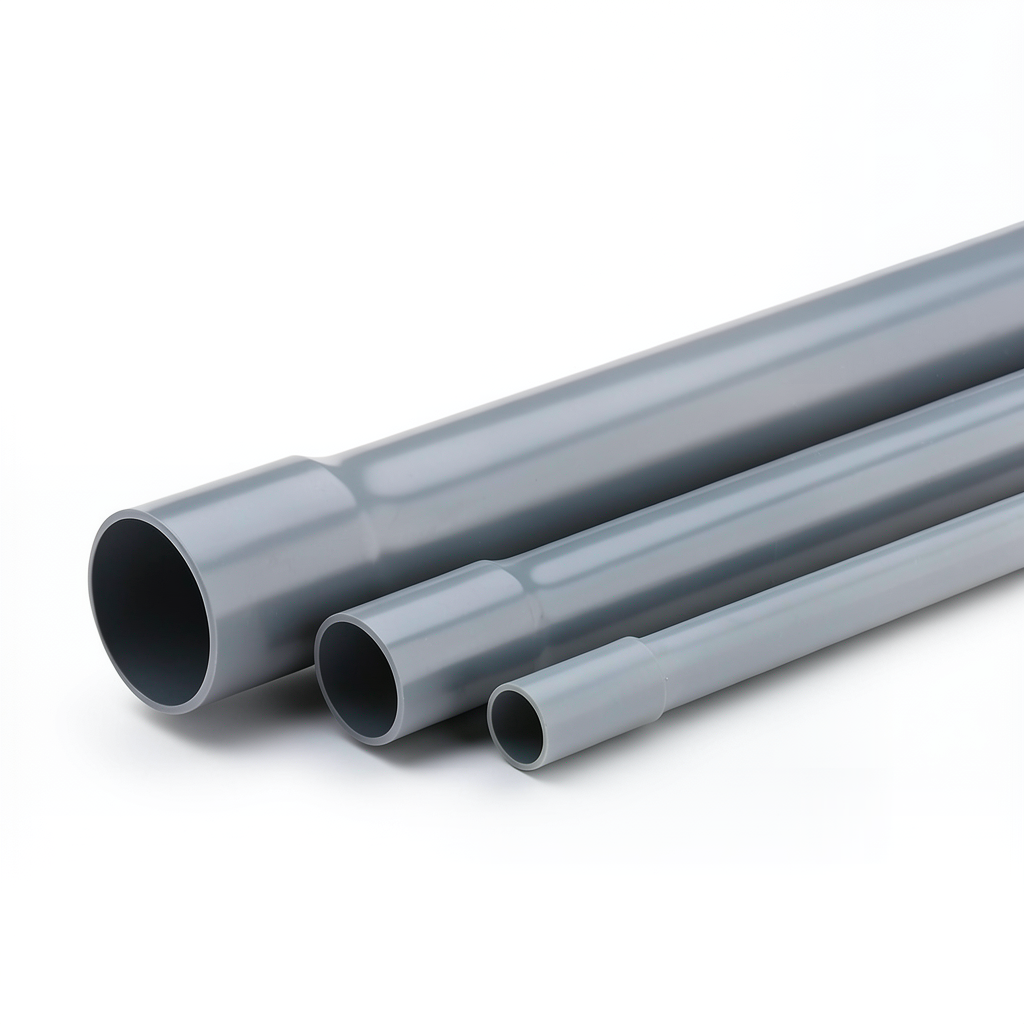 UPVC Plastic Pipe 10 Bar Nominal Pressure 225 mm Size 10.8 mm Thickness Gray Color