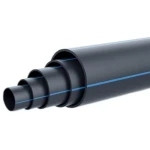 مواسير بولي ايثيلين عالي الكثافة ضغط 3.1 بار PE 80 قطر خارجي 250 مم SDR 33 لون أسود