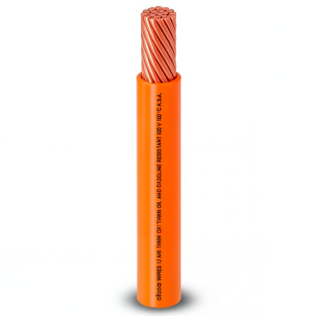 AWM Single Core Stranded Copper Wire 6 AWG, 600V, PVC Insulation Orange, 500 ft | Al Fanar