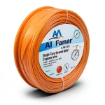 لفة سلك مفرد نحاس مجدول 600 فولت AWM مقاس 8 AWG عزل PVC برتقالي 500 قدم | شركة الفنار