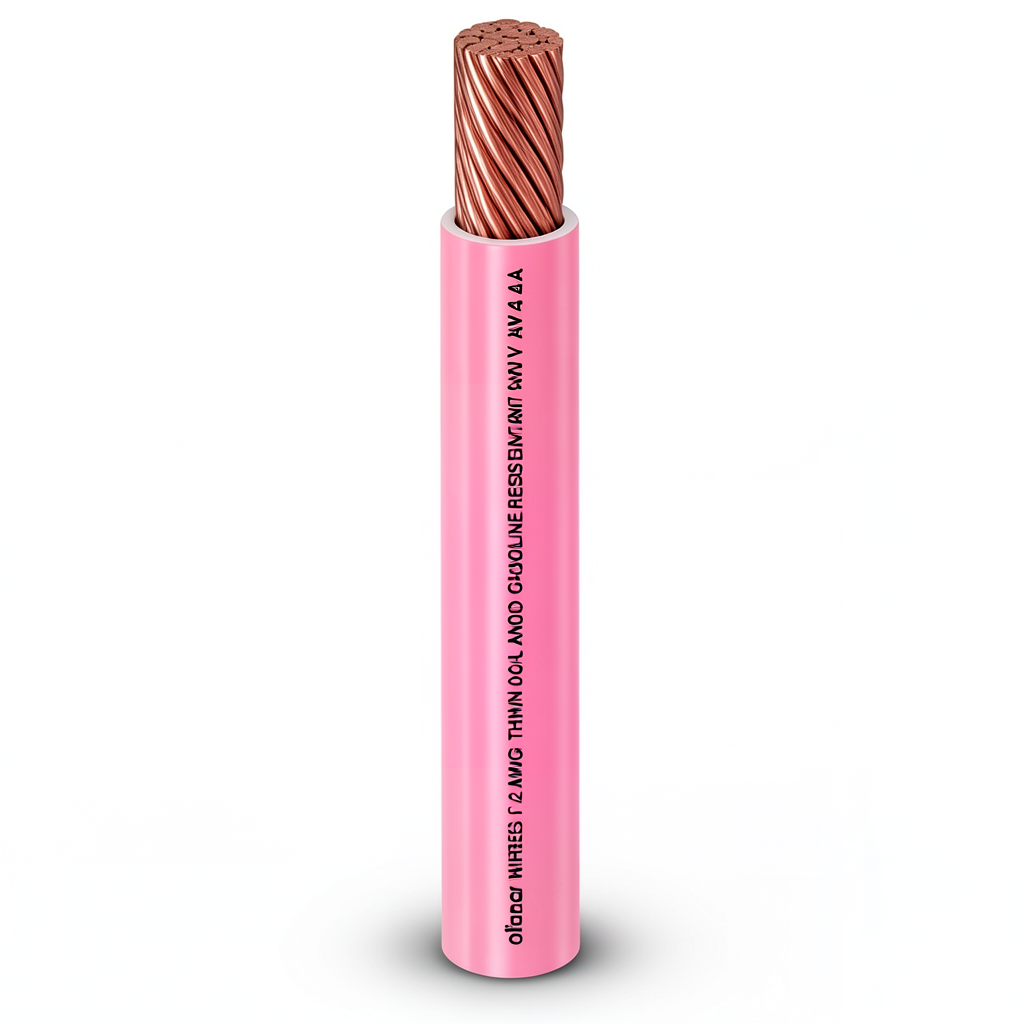 4 AWG Stranded Copper Electrical Wire 600V PVC Insulated AWM Pink 2500ft | Al Fanar