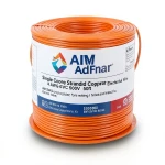 سلك كهرباء مفرد نحاس مجدول AWM 4 AWG 600 فولت عزل PVC برتقالي 500 قدم | شركة الفنار