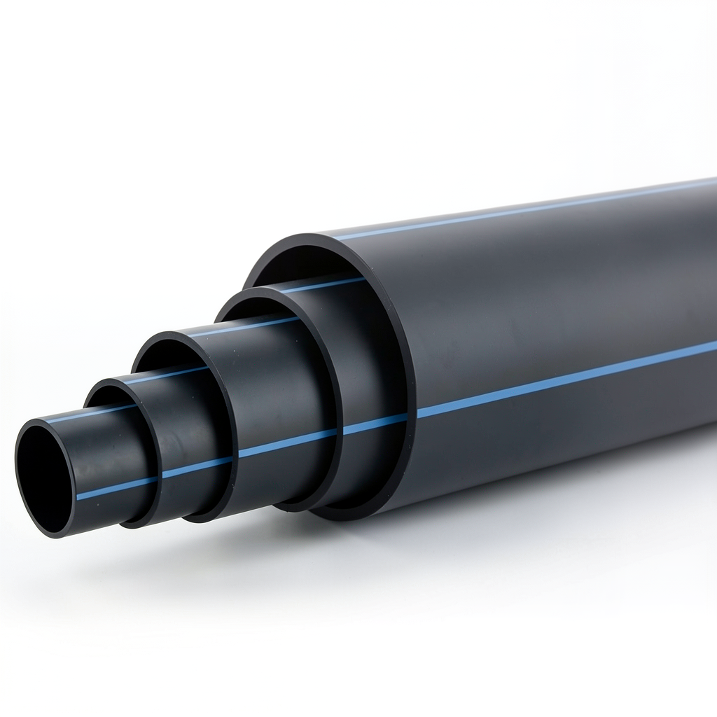 HDPE Plastic Pipe Pressure 3.1 Bar PE 80 Size OD 315 mm SDR 33 Black