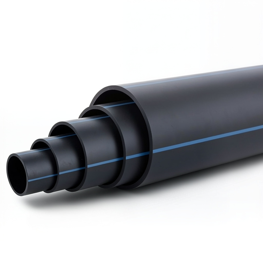 أنابيب بلاستيك HDPE ضغط 3.1 بار PE 80 قطر خارجي 355 مم SDR 33 لون أسود