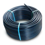 لفة أنابيب HDPE ضغط 12.5 بار [PE 80] قطر خارجي 63 مم SDR 11 لون أسود مع خط أزرق