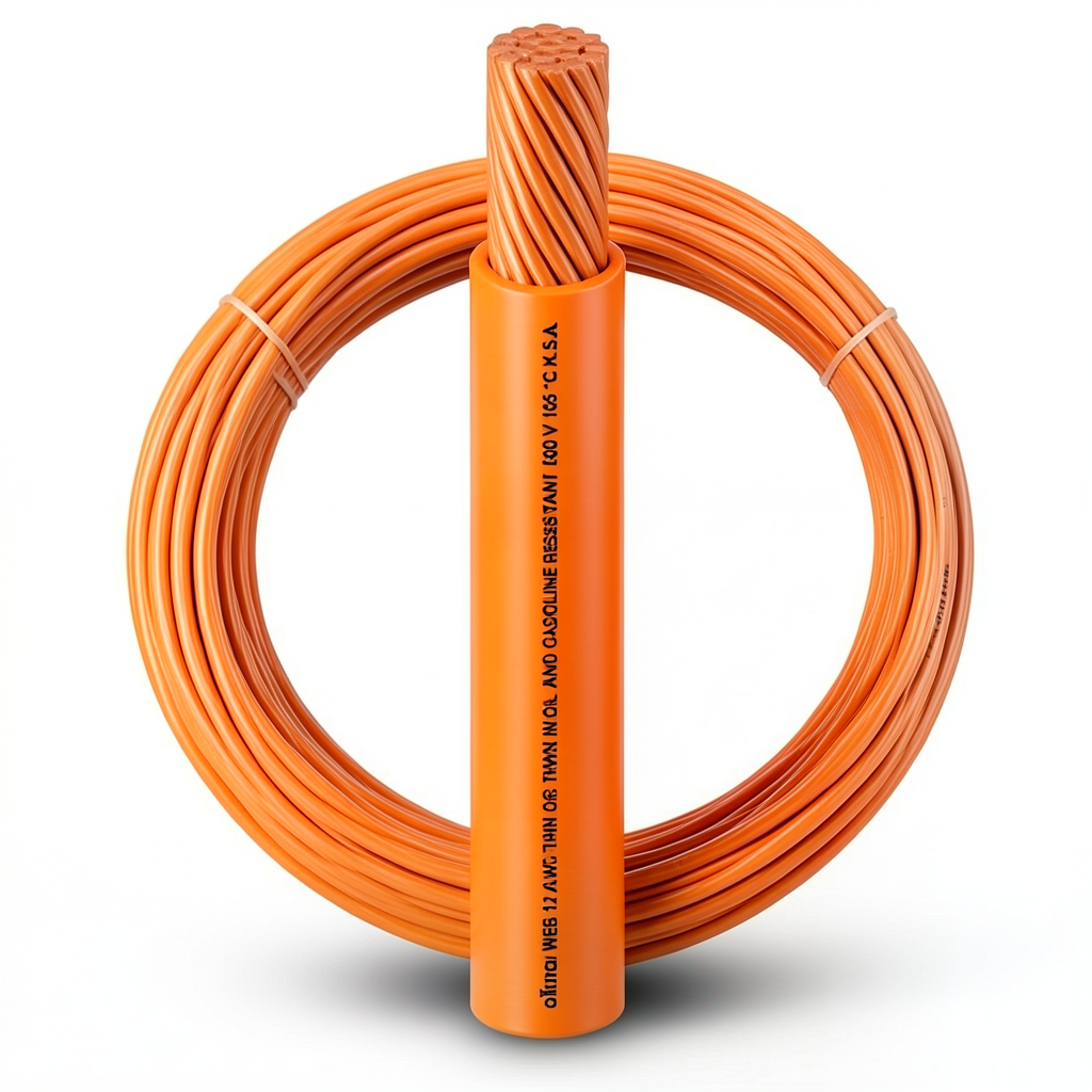 سلك كهرباء مفرد نحاس مجدول AWM 600 فولت 10 AWG عزل PVC برتقالي 2500 قدم | شركة الفنار