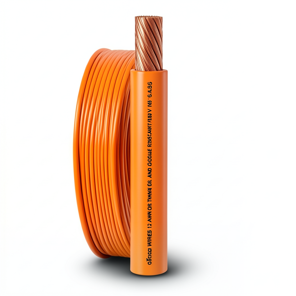 لفة سلك مفرد نحاس مجدول 600 فولت AWM مقاس 8 AWG عزل PVC برتقالي 500 قدم | شركة الفنار