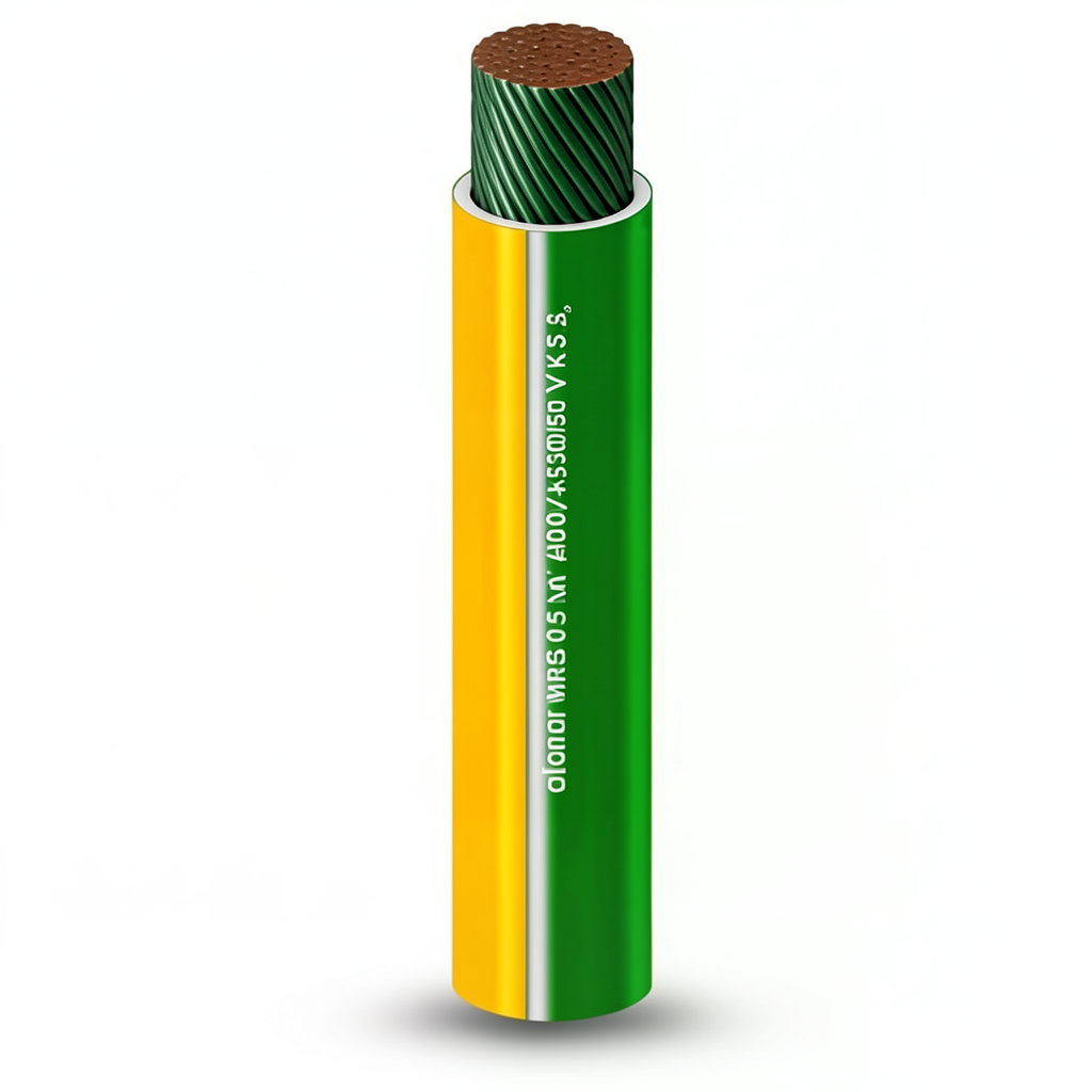 لفة سلك 35 مم2 450/750 جهد، لون اخضر/اصفر، موصل نحاس مرن عزل PVC مقاوم للحرارة | شركة الفنار