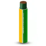 لفة سلك 35 مم2 450/750 جهد، لون اخضر/اصفر، موصل نحاس مرن عزل PVC مقاوم للحرارة | شركة الفنار