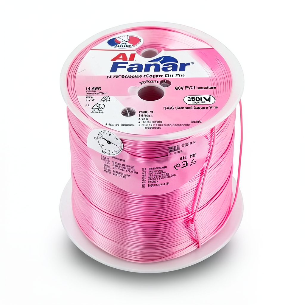 لفة سلك 14 AWG نحاس مجدول كهربائي 600 فولت عزل PVC زهرى طول 2500 قدم | شركة الفنار