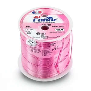 14 AWG Stranded Copper Electric Wire 600V PVC Insulation Pink 2500 ft | Al Fanar