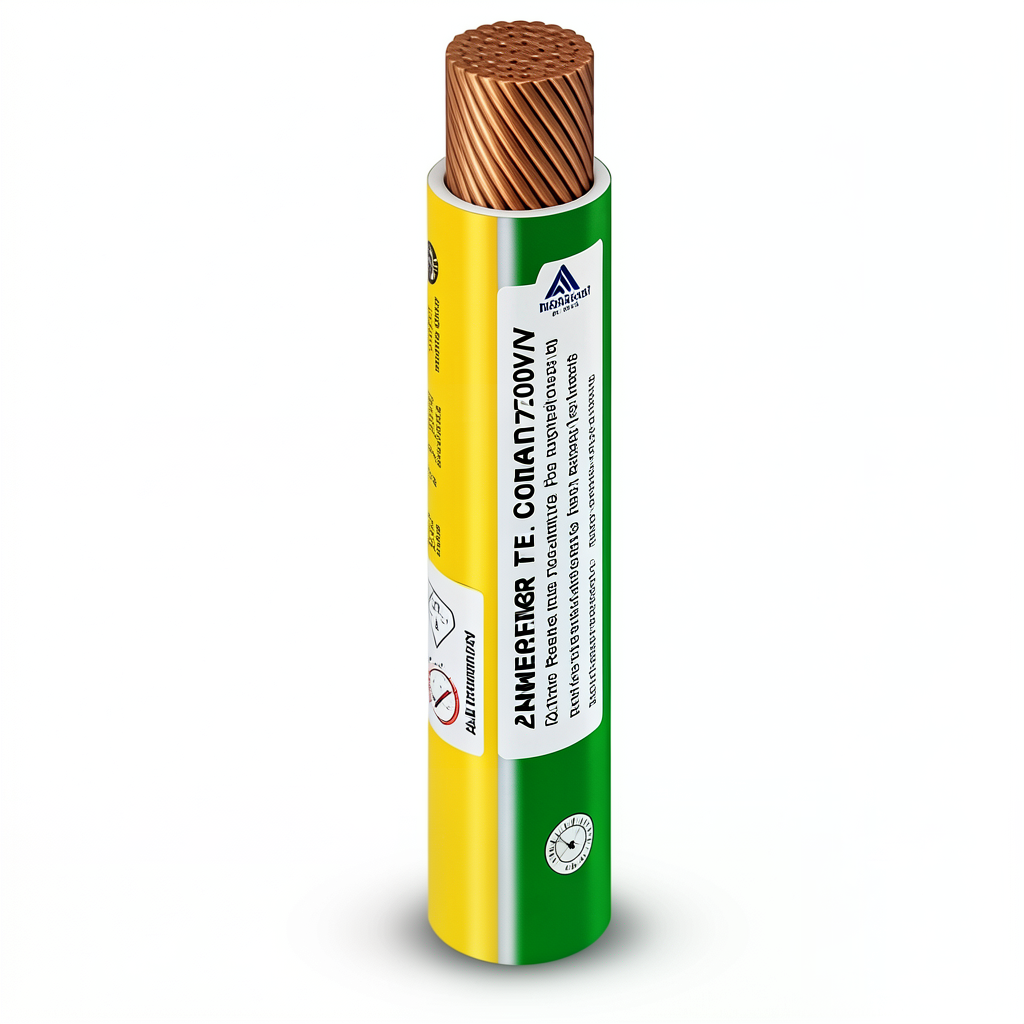 70mm Green/Yellow Flexible Electrical Wire 450/750V, Copper Conductor, Heat Resistant PVC | Al Fanar