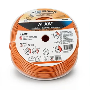 سلك كهرباء مفرد نحاس مجدول AWM 4 AWG 600 فولت عزل PVC برتقالي 500 قدم | شركة الفنار